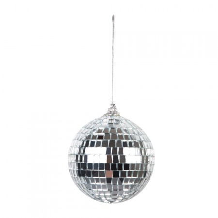 Lot de 6 boules à facettes disco argent - Diam. 8cm