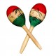 Maracas traditionnelle - bois - H. 27cm (différents coloris)