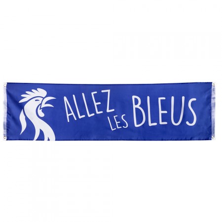 Bannière en tissu Allez les Bleus - 180 x 50cm