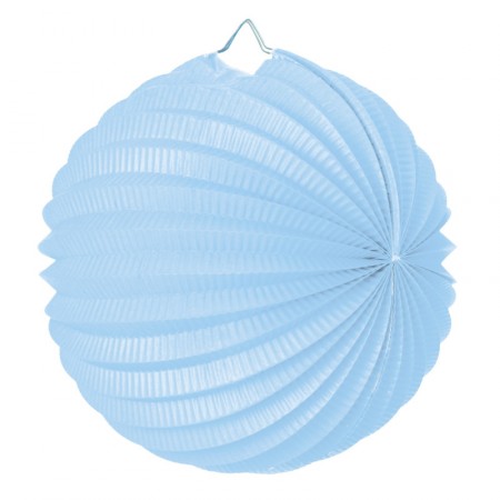 Lampion rond bleu tendre papier - Diam. 30cm