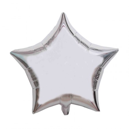 Ballon étoile argenté métallisé - 48 x 45 cm