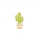 Cactus en bois sur socle 12 x 4 x 27 cm