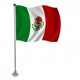 10 drapeaux Mexique de 21 x 14cm sur hampe avec ventouse de 32cm - bois/tissu