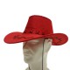 Chapeau Cow boy rouge - feutre - taille adulte