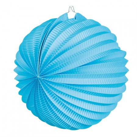 Lampion rond bleu clair papier - Diam. 23cm