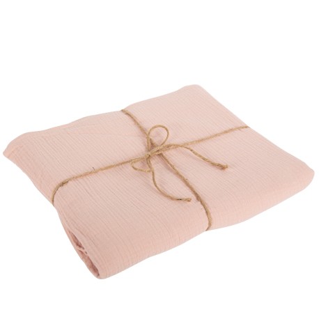 Nappe Gaze de Coton Vieux Rose (1,30 x 2,40 m)