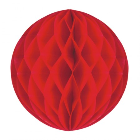 Boule rouge - papier - Diam. 25 cm