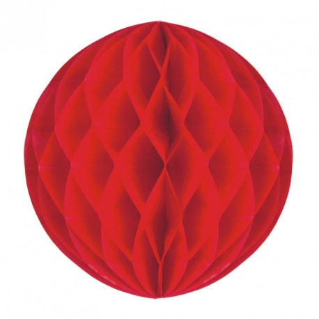 Boule rouge - papier - Diam. 32 cm