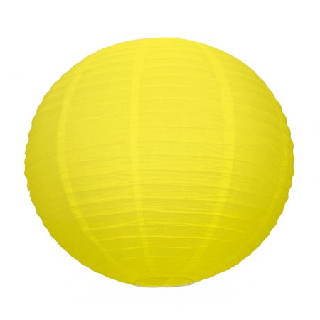 Lampion boule papier JAUNE  Diam 35 cm