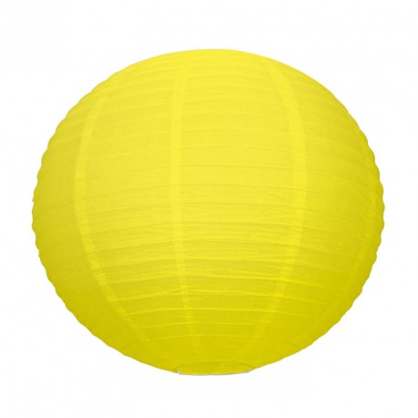 Lampion boule papier JAUNE  Diam 35 cm