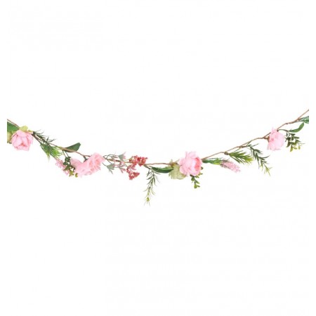 Guirlande de fleurs rose - Long. 120cm