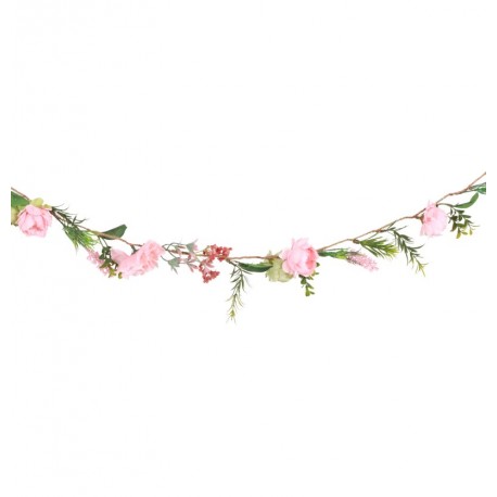 Guirlande de fleurs rose - Long. 120cm