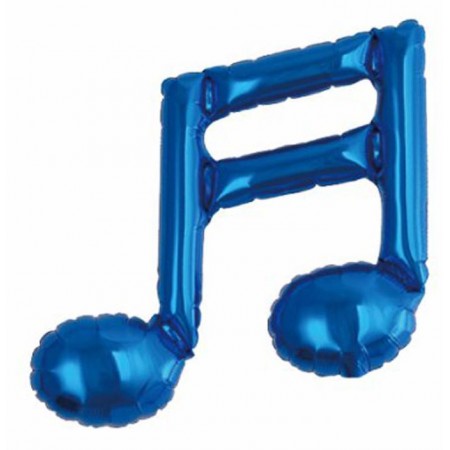 Ballon mylar Double Note Musique bleu - Haut. 23cm
