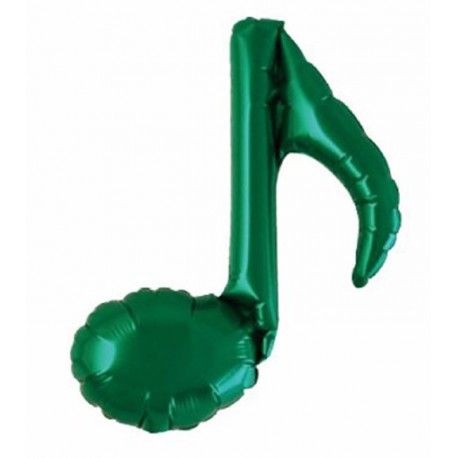 Ballon mylar Note Musique vert - Haut. 23cm
