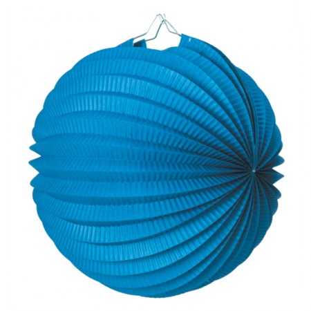 Lampion rond bleu canard papier - Diam. 30 cm