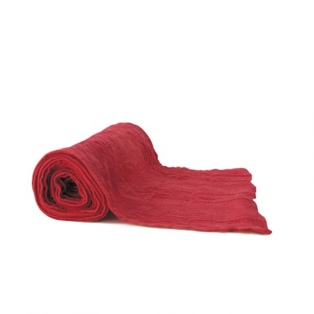 Chemin de table voile de coton rouge - 30 x 300 cm