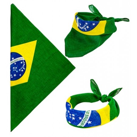 Bandana drapeau Brésil 55x55 cm - 100% coton