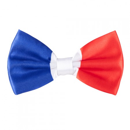 Nœud papillon tricolore France en satin