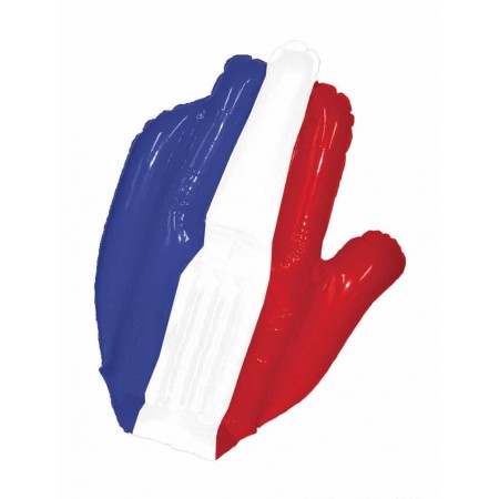 Main géante de supporter France gonflable PE 40 x 30 cm