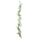 Guirlande eucalyptus blanchi et fleurs blanches - Long. 150cm