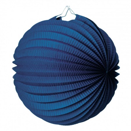 Lampion rond bleu marine papier - Diam. 20cm