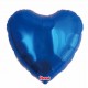 Ballon coeur bleu métallisé - 45cm