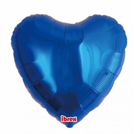 Ballon coeur bleu métallisé - 45cm
