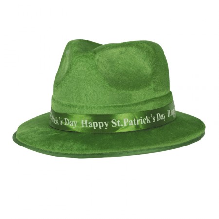 Chapeau borsalino St Patrick en feutrine verte (Taille adulte)
