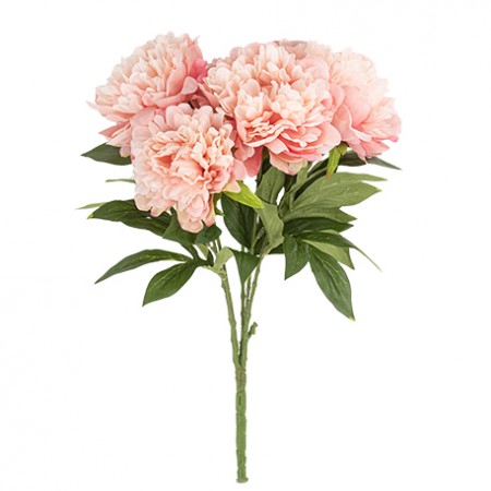Bouquet de 5 pivoines roses 49cm
