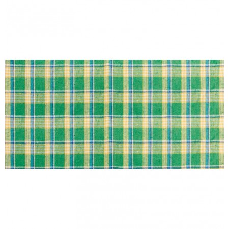 Chemin de table en lin madras vert 28 cm x 5 m