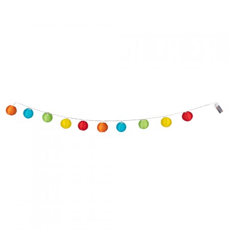 Guirlande lumineuse lampion multicolore 7.5cm - Long. 185cm (piles AA non fourni