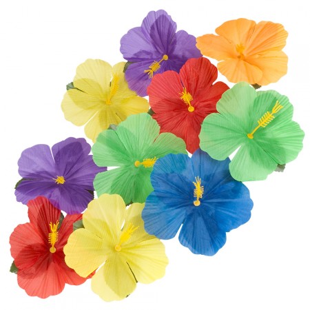 Lot de 24 Fleurs Hibiscus tissu (Diam. 5 cm)