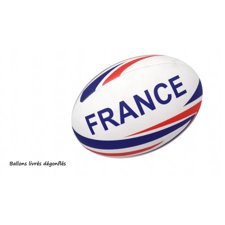 Ballon de Rugby France - PVC - 29x18 cm / Taille 5 (vendu non gonflé)