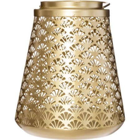 Lanterne dorée en métal 19,5 x 17cm