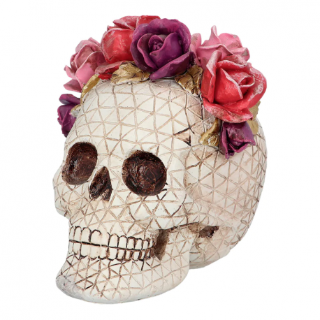 Tête de mort Dia de los Muertos (15 x 14 x 15 cm)