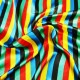 Tissu satin rayures multicolores - Larg. 150cm (vendu au mètre)