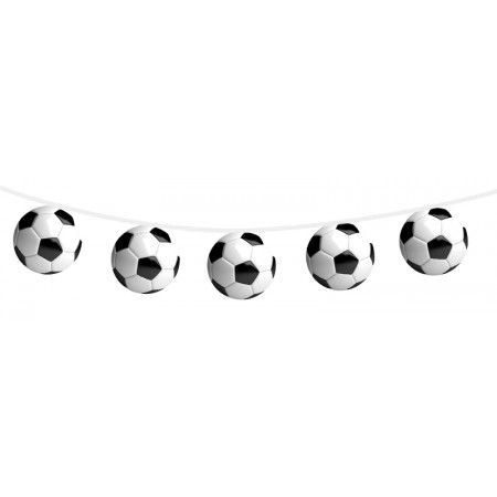Guirlande ballons de foot x 8 Long.4 m (diam 19 cm)