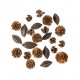 Assortiment d'Écorces et Pommes de Pin Naturel De 1 à 3,5cm - 24pcs