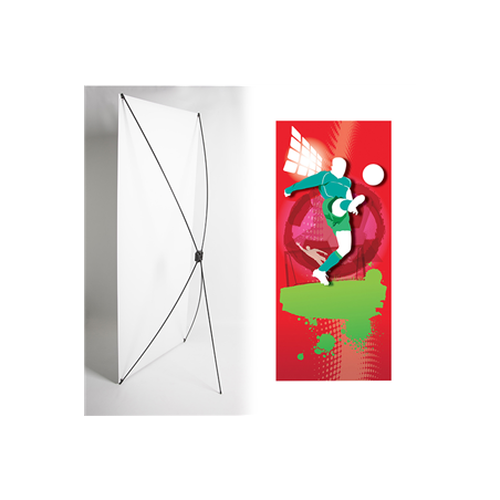 Kakémono FOOT 80 x 180 - Toile M1 / X Banner - Joueur vert
