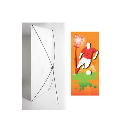 Kakémono FOOT 80 x 180 - Toile M1 / X Banner - Joueur rouge