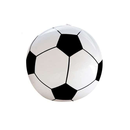 Ballon de foot de 25 cm en PVC noir et blanc