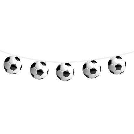 Guirlande Ballons de foot - LOT DE 2 - 12 fanions 20 x 20cm - papier Long. 420cm