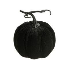 Citrouille en velours noir - Diam. 17cm