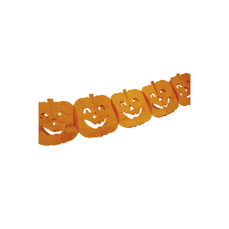 Lot de 2 guirlandes de citrouilles - papier Long. 400cm