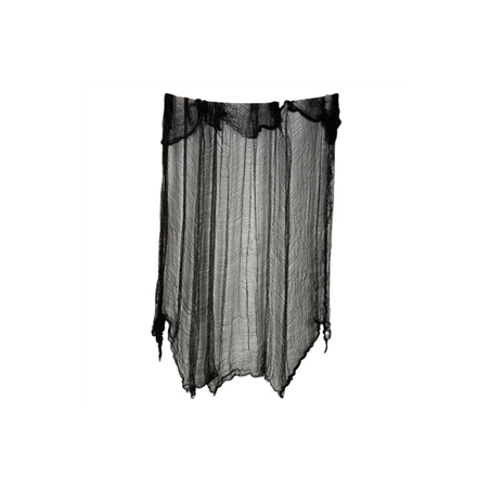 Voilage mailles de coton déchiré noir - 3 x 1,5m