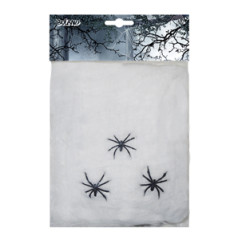 Toile d'Araignée avec 2 araignées - 20 grs - ouate