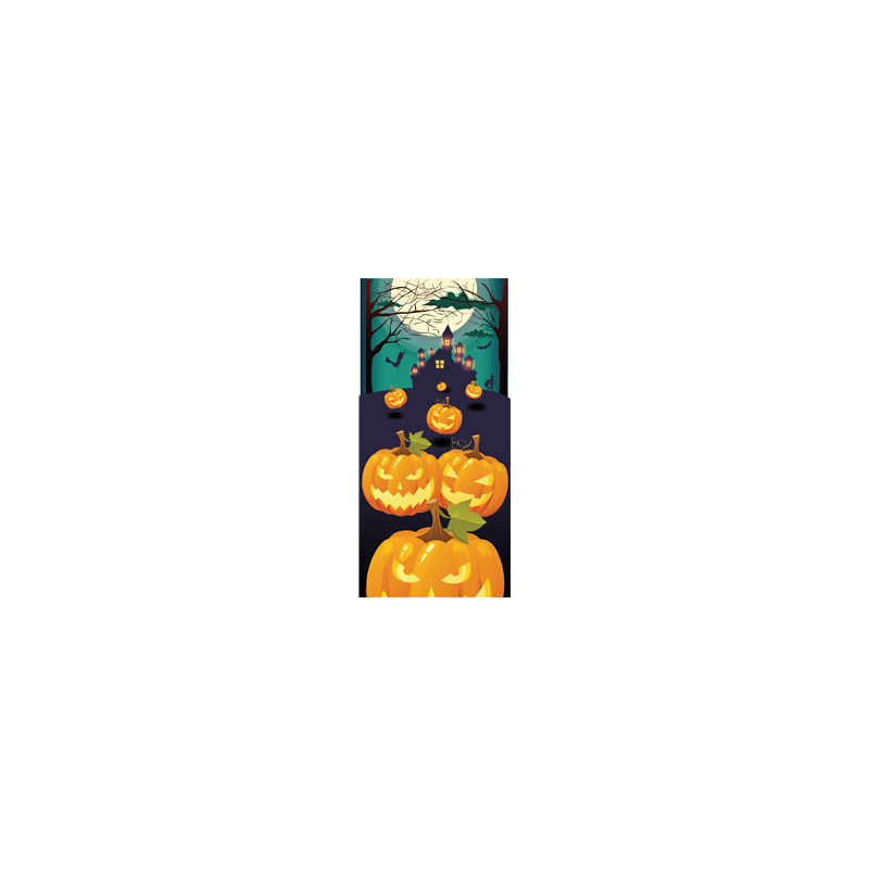 Kakemono Halloween Citrouille - 180 x 80 cm - Toile M1 avec structure X- Banner