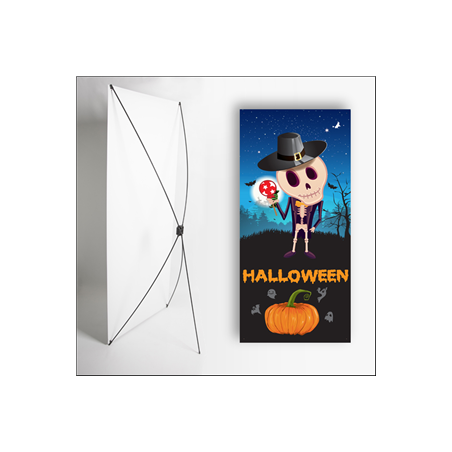 Kakemono Halloween 1 - 180 x 80 cm - Toile M1 avec structure  X- Banner
