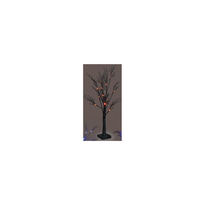 Arbre à led noir et orange - Haut. 66cm (3 piles AA non fournies)