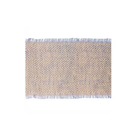 Chemin de table rayé bleu - Jute / en rouleau de 29 cm x 3 m